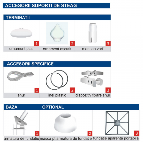 accesori catarge cu snur exterior